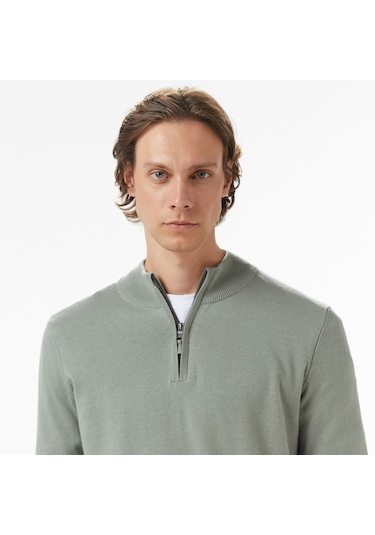 Nautica Erkek Yeşil Classic Fit Kazak Düz S57104t Yeşil