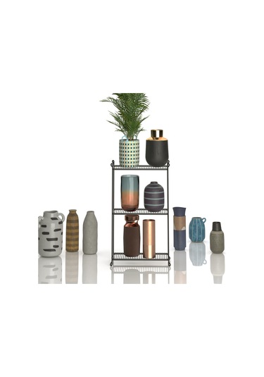 Teknotel Üç Katlı Metal Düzenleyici Ayakkabılık Havluluk Saksılık