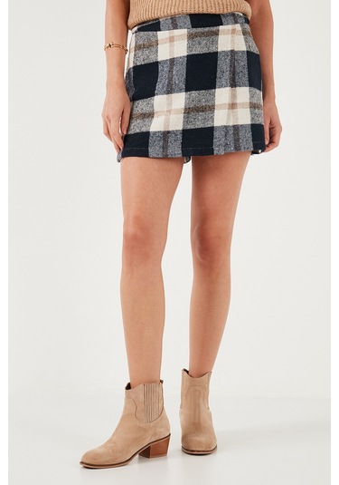 Lela Pamuk Karışımlı Regular Fit Kışlık Bayan Şort Etek 61100015 Lacivert