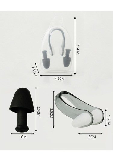 Suntek Yüzme Kulak Tıkaçları Ve Burun Klipsi Seti Siyah