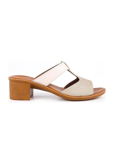Muya Ceria 31010-045 Topuklu Kadın Terlik Krem 36-40 001