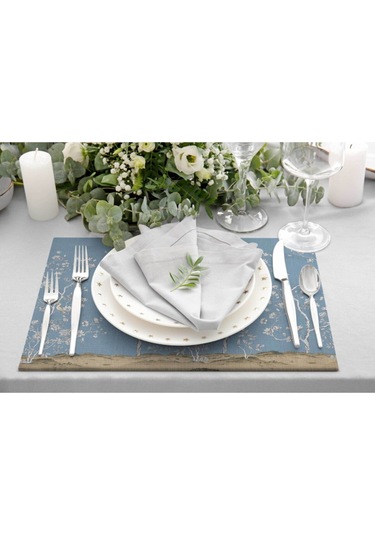 Mavi Bahçe Kumaş Amerikan Servis 4'lü Set 35x50cm Çok Renkli