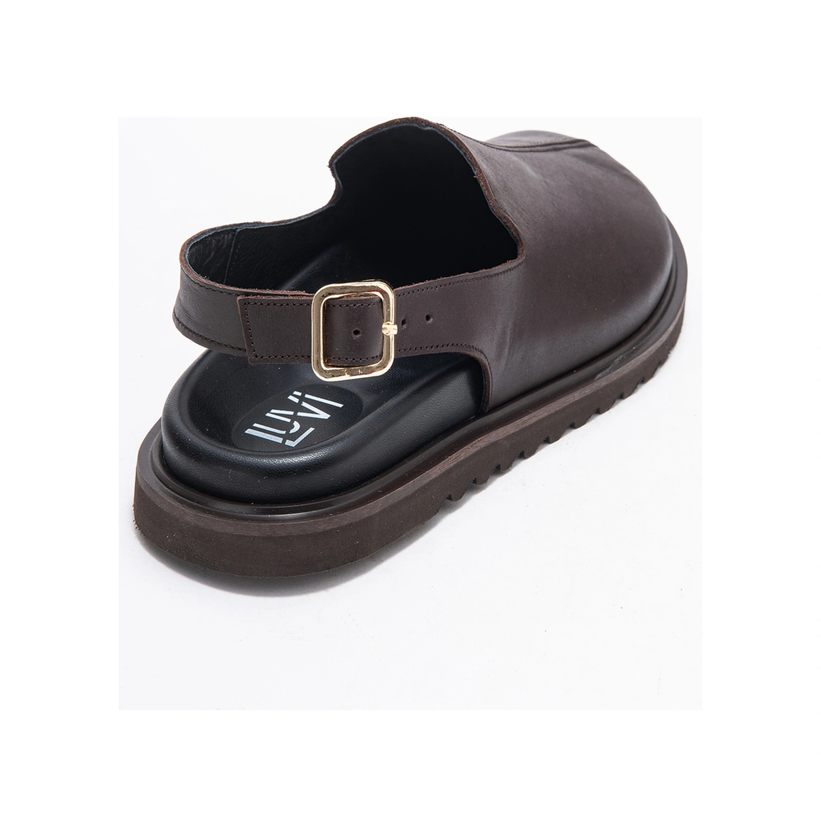 Laby Kahverengi Cilt Hakiki Deri Kadın Sandalet Kahverengi Deri