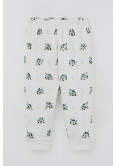 Breeze Erkek Bebek Pijama Takımı Omuzdan Patlı Macera Temalı Küçük Kaşif 4 Ay-1 Yaş, Ekru Ekru