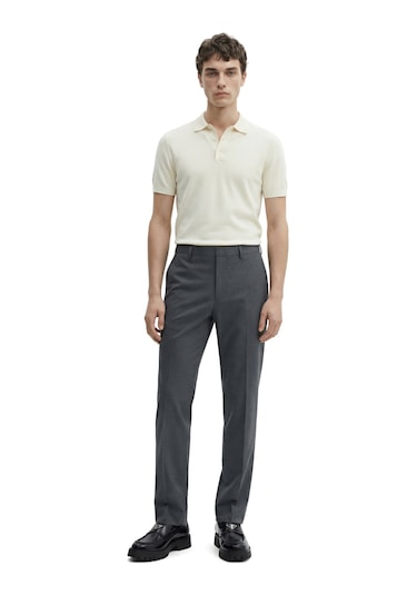 Düz Kumaş Slim Fit Klasik Erkek Pantolon Rafael Füme