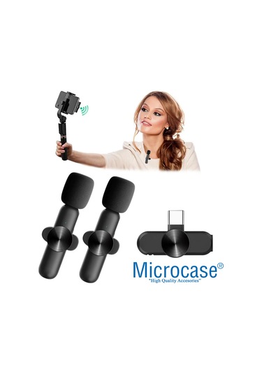 Microcase AL3009 Kablosuz Type-C Yaka Mikrofonu 2'li