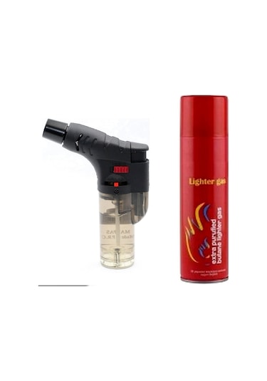 Siyah Gazlı Torch Pürmüz Çakmak Seyahat Pürmüzü Kamp Pürmüz 1 Ade Siyah