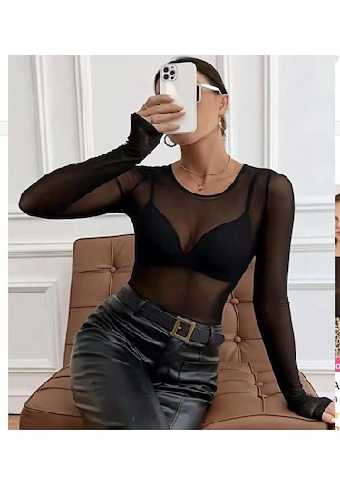 Pantofashion Kayık Yaka Modal Kaşmir Ultra Hafif Bluz Siyah