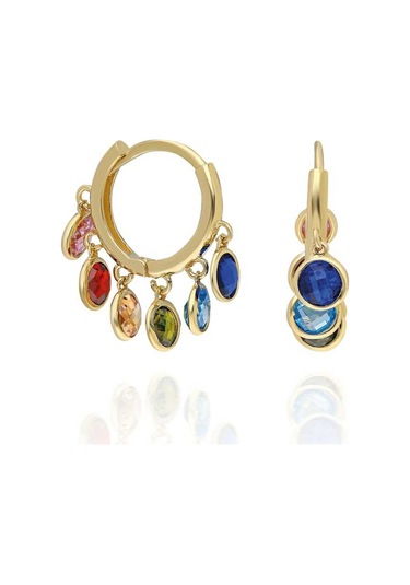 Altınbeyı Renkli Taşlı Halka Küpe 3.50 Gram