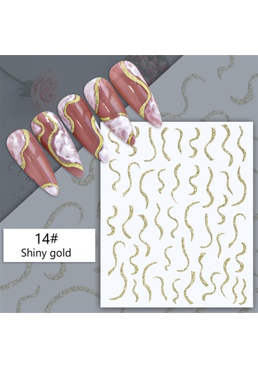 3d Reflektif Efekt Nail Art Sticker Model - 4 55881-4