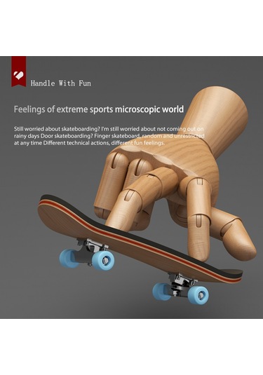 Aubyhe Finger Skateboard Profesyonel, Beş Katlı Ahşap, Allüminyum Tekerlekler Rulmanlı , Sahnelerde Sallanabilir, Oyuncak - Siyah Tekerlekler