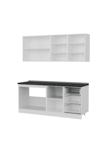 Minar 190 Cm Mutfak Dolabı Beyaz Antrasit 190-a1