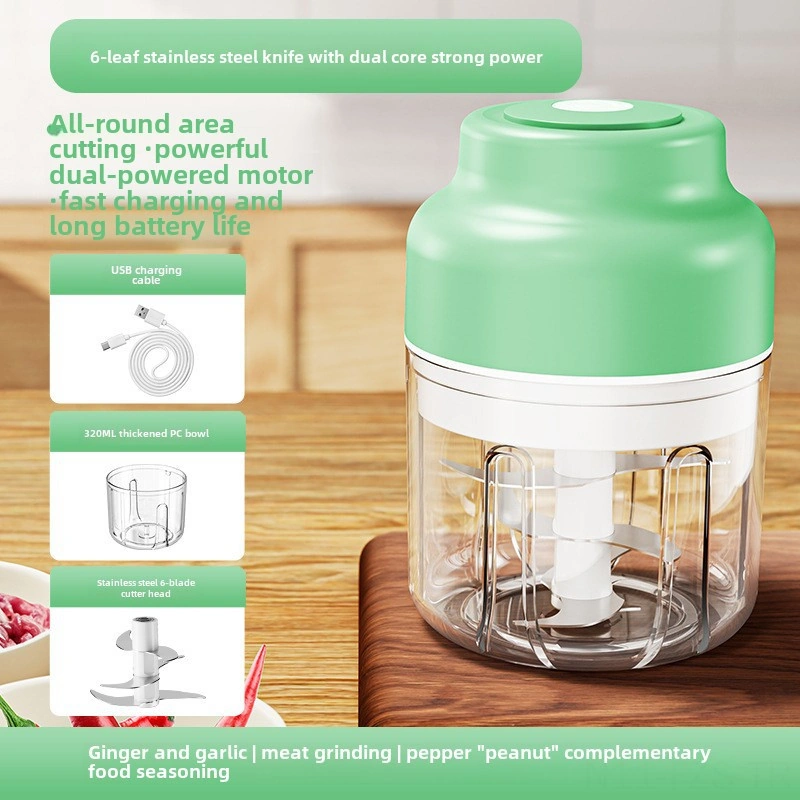 Fosenze Kablosuz Elektrikli Sarımsak Blenderı - Otomatik Karıştırıcı, 320ml Yeşil, 6 Yapraklı Bıçak, Minik Mutfak Aleti, Bebek Yemeği Hazırlama Diğer