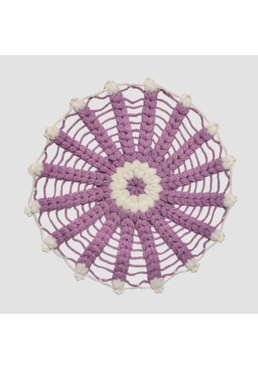 Uretti - Yıldız 7202 - El Örgüsü Banyo Lifi 2li Takım 28cm - Pembe / Lila