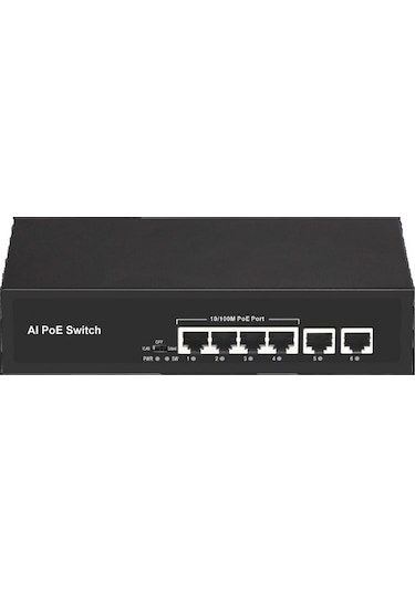 Ods 08ODS 4P2U 4 Port 2 Uplink 60 W Full Poe 10/100 Yönetilemez Switch