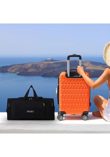 Homyl Alışveriş Seyahat Erkekler Için Duffle Çanta Siyah