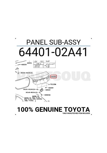 Bagaj Kapağı Corolla 2014-17 Oem No:6440102a41