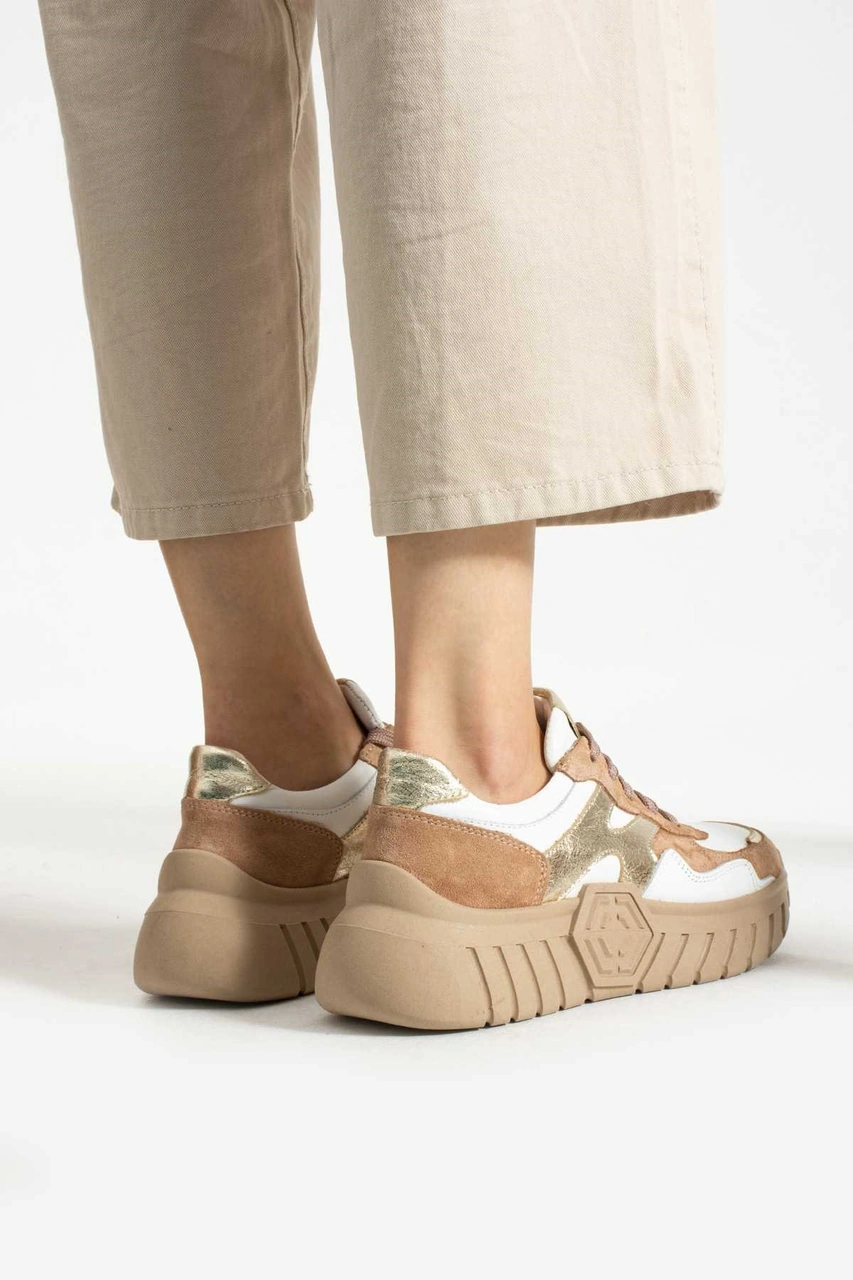 Bestello Bağcıklı Termo Taban Sneaker 331-sut-10 Kadın Ayakkabı Bej