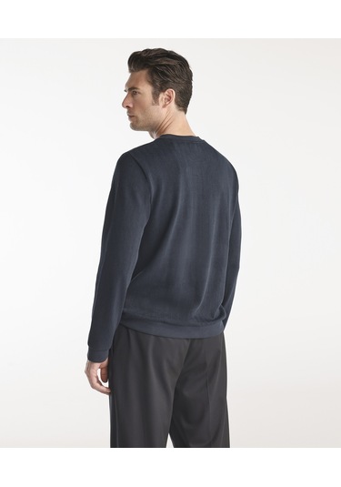Yargıcı Bisiklet Yaka Uzun Kollu Sweatshirt Lacivert