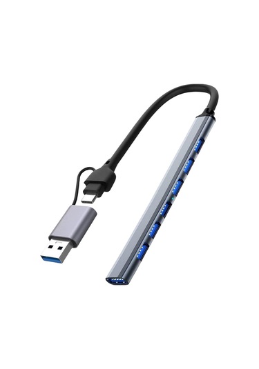 Büro Ev Ofis Cihazları İçin Usbc-7hub Metal Hub