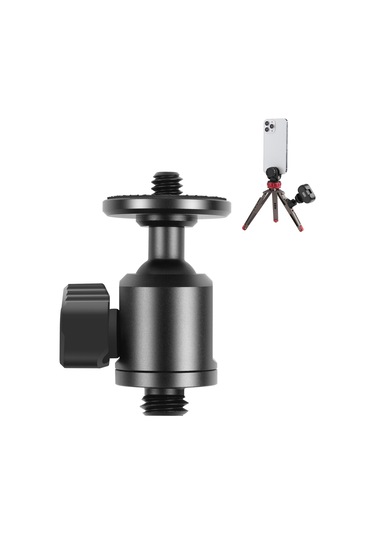 Sones Puluz 3/8 İnç Dış Vida Metal Tripod Topuz Başlı Adaptör Düğme Kilidi Siyah