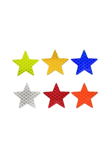 Sarı 12 Adet Yansıtıcı Güvenlik Uyarı Çıkartmaları Pentagram Anti-çarpışma Su Geçirm Çıkartmalar Araba Kapı Fosforlu Bant 56848982