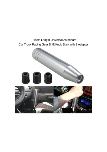 18 Cm Uzunluk Evrensel Alüminyum Araba Kamyon Yarışı Vites Topuzu Sopa 3 Adaptör İle