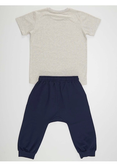 Denokids Mushi Mavi Kaykay Erkek Çocuk T-Shirt Kapri Takım Çok Renkli