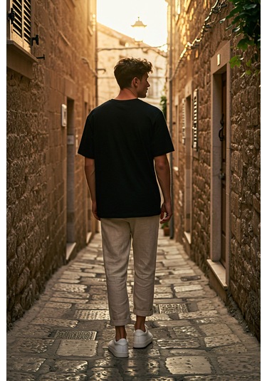 Erkek Oversize Basic Tişört Unisex %100 Pamuk Rahat Kalıp SIYAH