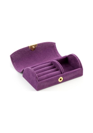 Cbtx Taşınabilir Seyahat Kemerli Takı Saklama Kutusu Küpe Bileklik Takı Organizatör Vitrin - Mor