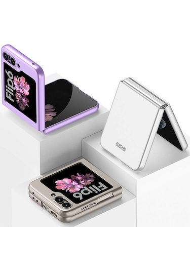 Effox Galaxy Uyumlu Z Flip 6 Kılıf Sert Kıpta Kapak-siyah Siyah