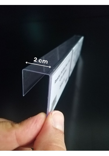 10 Adet Pvc Etiketlik Dik Geçme Ahşap Raf 24 x 4 CM İsimlik Kart Cebi