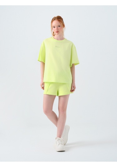 Oversize Kadın Tshirt K.kol Sarı