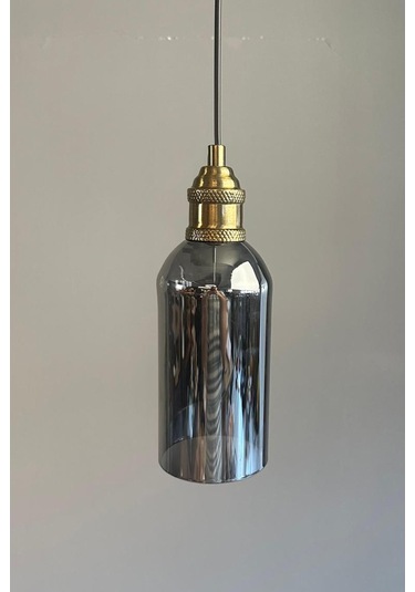 Windy Cam Füme Tekli Avize Lale Başlık Retro Sarkıt Lamba Salon Aydınlatma Füme