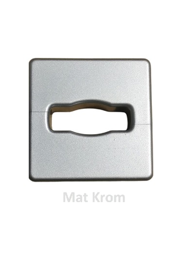 Adilon Masaüstü Kablo Kanalı Deliği Kapağı, Kare, Mat Krom 6 Cm