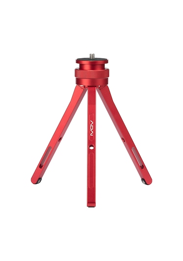 Kangvka Vl05rd Kırmızı Mini Alüminyum Masa Üstü Tripod - Sonsuz Yükseklik Ayarı Ve 1/4 İnç Evrensel Bağlantı