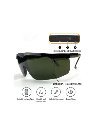 Koruyucu Gözlükler Üç Vites Teleskopik Ayarlanabilir,koyu Yeşil