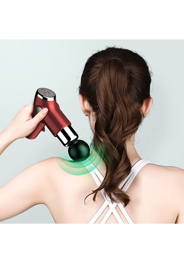 Sporcular İçin Kas Terapi Cihazı Vücut Kas Masaj Aleti El Tipi Masaj Aleti 32 Ayarlanabilir Güç Seviyesi 4 Masaj Başlığı, Yeşil