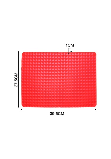 Kırmızı 40x27 Cm Kırmızı Piramit Bakeware Tava Yapışmaz Barbekü Silikon Mat Mikrodalga Fırın Barbekü Tepsisi Araçları Kırmızı