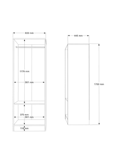 Robin Home Lukas 2 Kapaklı Gardırop Elbise Dolabı Beyaz