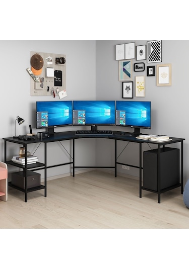 Minar Power L Köşe Çalışma Masası - Siyah