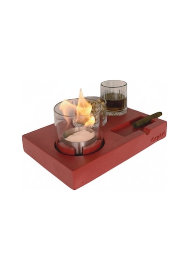 Elza Kırmızı Biyoetanol Masaüstü Şömine - 1 Lt Copart Yakıt Hediye