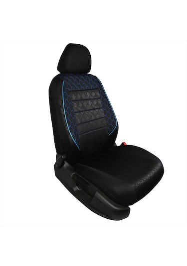 Gof Plus Serisi Universal Oto Koltuk Kılıfı Siyah-Mavi Dikişli
