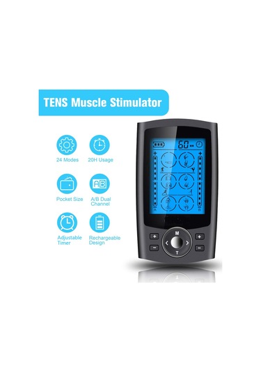 Leezsing 24 Mod Ev Dijital Meridyen Masaj Aleti Tens Çift Kanallı Nabız Masaj Aleti 20 Güç Seviyesi 12 Yama Usb Modeli Avuç İçi Çubuk Eliptik Çubuk-549 Çok Renkli