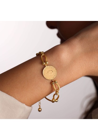 Çeyrek Ziynet Altın Bileklik Tifany Zincirli