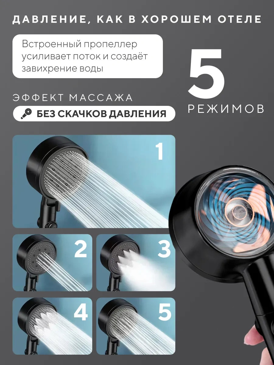 Vaterlinia Duş Başlığı Hortumlu Siyah Tutuculu 206326219 Siyah