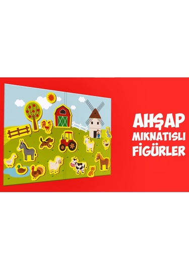 Calimera Toys Ahşap Mıknatıslı Seyahat Kitabı Çiftlik Oyunu