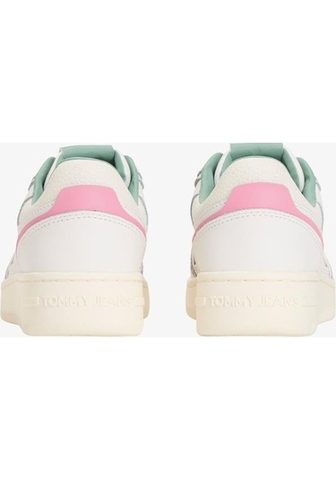 Tommy Jeans Retro Basket Kadın Siyah Spor Ayakkabı-9446 Ecru & Mystic Pink