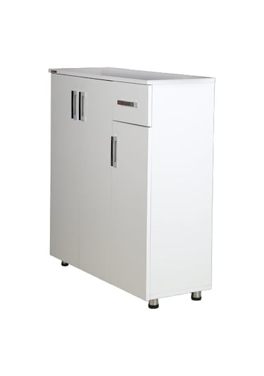 Ayakkabılık Beyaz Çok Amaç Model Parlak Beyaz Hard Suntalem Demonte 5raf 1çekmece 3kapak El Yapım Beyaz