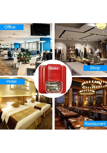 Yunboo Fa-01 Yangın Alarm Sireni: 100db Ses Ve Işık Uyarı, Dc 9-24v, Abs Malzeme, Ofis/market/ Otel Uygun